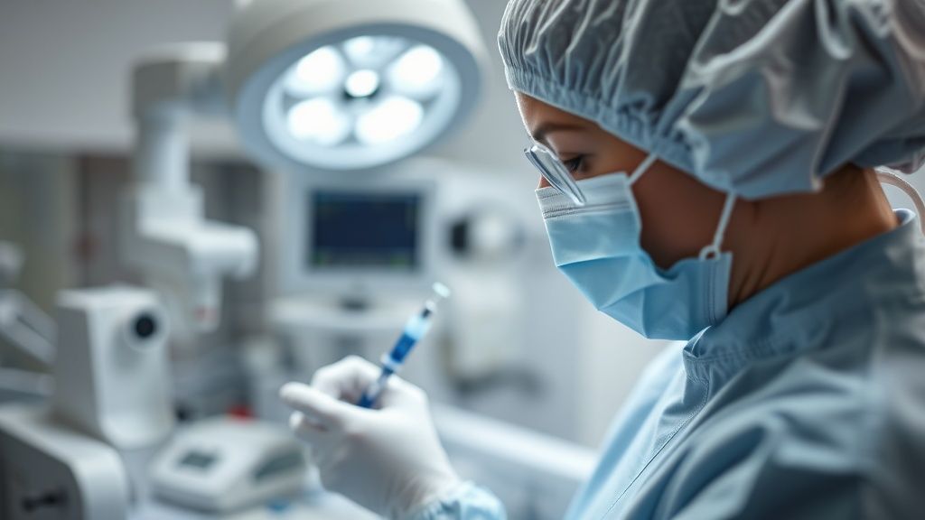 Medizinisches Fachpersonal an einem Gerät im Operationssaal
